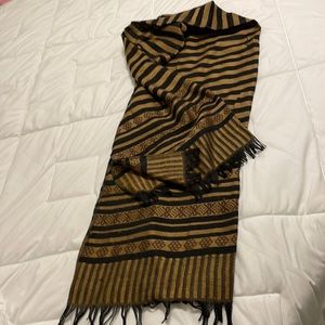 Brown, Gold and Black Pashmina Scarf